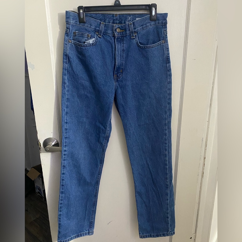 George Men’s Regular Straight Fit Blue Denim